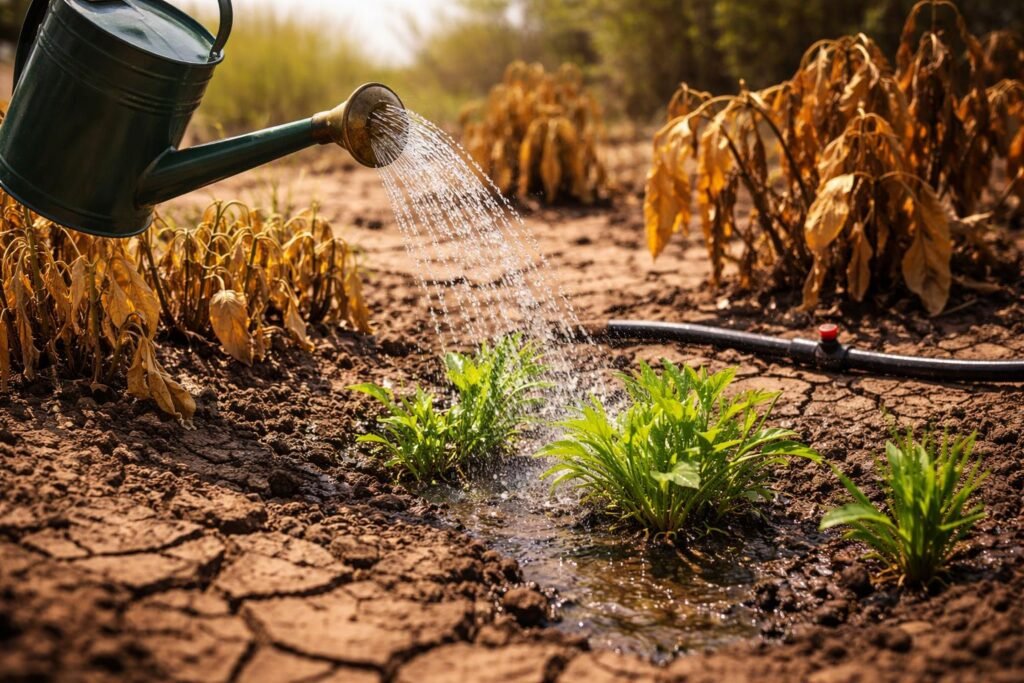 -Durstige Stauden leiden unter Hitze, benötigen mehr Wasser und Schutz.