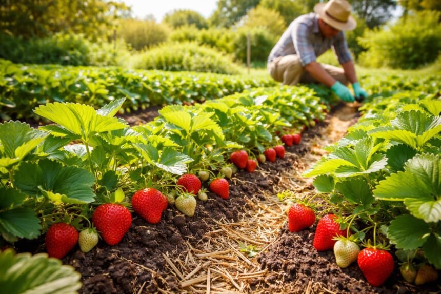 Erdbeeren bleiben klein und sauer? So verbesserst du die Ernte Sonnige Erdbeerbeete, robuste Früchte, Standort, Nährstoffe, Mulch, Bewässerung, Pflege beachten