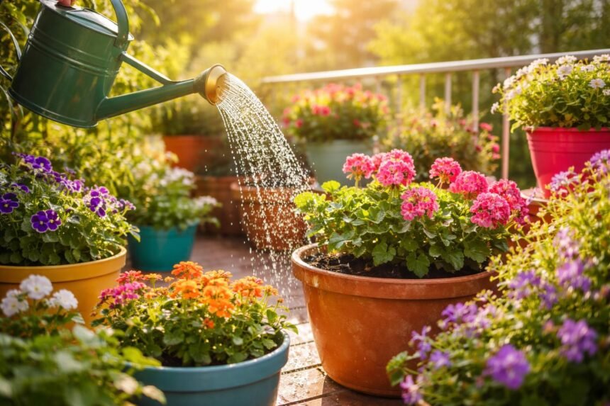 Kübelpflanzen schützen: Tipps gegen Hitze, Austrocknung und Trockenstress im Sommer.
