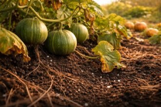 - Kürbisse im Beet bleiben grün, reifen nicht aus, Ursachen liegen im Boden.