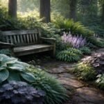 Schattiger Gartenboden mit zarten Stauden, Farnen und dekorativen Schattenpflanzen im Lichtmangel bewundern