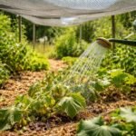 Sonnenhitze trifft robuste Pflanzen im Beet; Schatten, Beschattung, Kühlung und richtige Bewässerung.