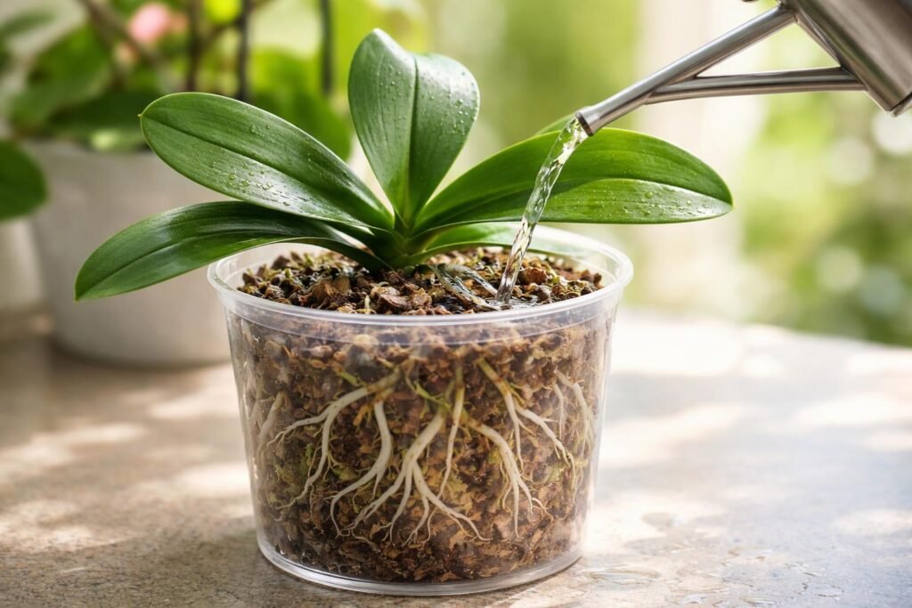 - Orchideen richtig gießen für gesunde Wurzeln und neue Blütenbildung im Rhythmus.