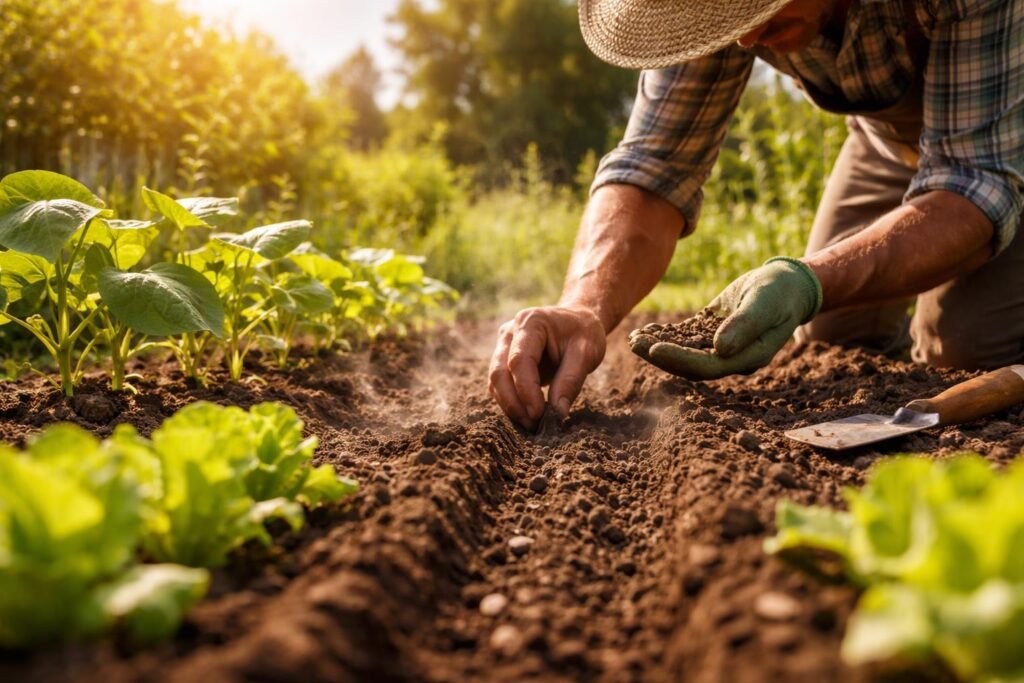 Sommer-Aussaat von Gemüse gelingt mit Schatten, regelmäßiger Bewässerung und Mulch.