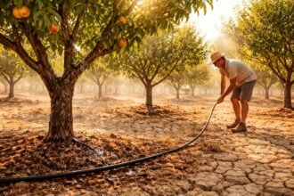 Obstbäume richtig gießen im Sommer; Boden feucht halten, Ernte sichern.