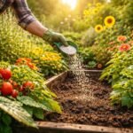 Sommerliche Gartenpflanzen gedeihen dank richtiger Düngung, Wärme, Sonne und Pflege im Hochsommer