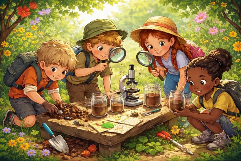 Kinder langweilen sich im Garten? Kreative Ideen für mehr Spaß im Freien Junge Entdecker erforschen spielerisch den Garten mit spannenden Experimentieraufgaben und kreativen Mini-Projekten.