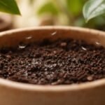 Kleine Trauermücken schwirren über feuchter Blumenerde und zeigen Befall an.