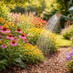 Hitze überstandene Blumen retten: richtig wässern, schattieren, mulchen, düngen, pflegen.