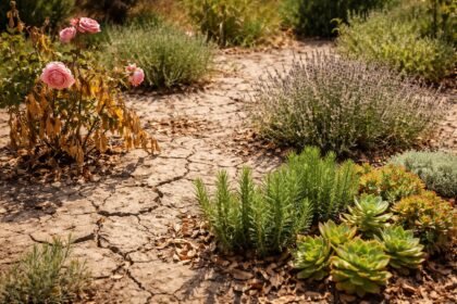 Klimawandel belastet Stauden, Obst, Zierpflanzen; Hitze, Trockenheit, Stress, Resistenzen sinken im Garten.