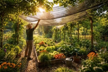 Schattenspendende Maßnahmen schützen Gemüse und Zierpflanzen vor starker Sommersonne dauerhaft