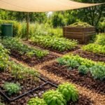 - Reduziere Verdunstung durch Mulch, Schatten, Tropfbewässerung und luftige Bodenbedeckung sowie geeignete Maßnahmen.