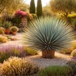 Blaugrüne Yucca rigida; starrblättrige Form, architektonisches Wüstenflair, pflegeleichte, langlebige Pflanze.