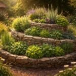 Eine Kräuterspirale zeigt verschiedene Lebensräume und Klimazonen auf kleinem Gartenraum
