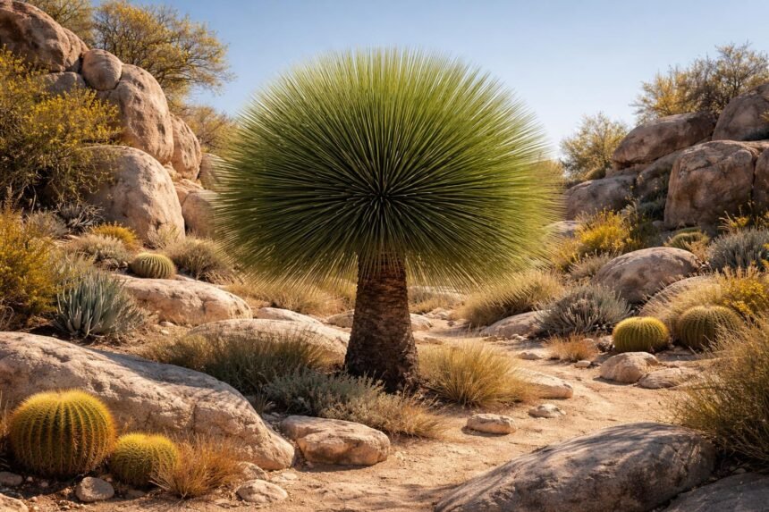 • Yucca queretaroensis • seltene Palmlilie • feine grasartige Blätter • kugelförmige Krone • elegante Gartenrarität