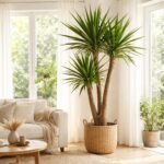 Nahaufnahme der Yucca gigantea mit kräftigen Stämmen und rosettenförmigen Blättern.