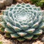 Spinnweb-Hauswurz in silbrigem Netz über geometrischen Rosetten im Garten und Balkon.