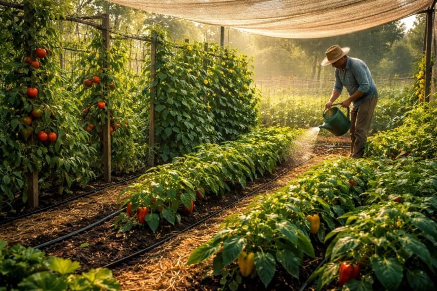 Tomaten, Gurken und Paprika bei Hitze: So schützt du dein Gemüse vor Trockenstress Tomaten, Gurken und Paprika trotzen Hitze besser durch richtige Bewässerung.