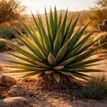 Yucca torreyi Torrey-Palmlilie im Garten mit schwertförmigen Blättern und Blütenständen