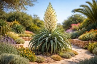 Weiche Blätter Yucca recurvifolia; mediterranes Flair; pflegeleicht im Garten; exotische Erscheinung