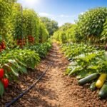 Robustes Gemüse für Hitze und Dürre im Garten, sonnige Tage überstehend