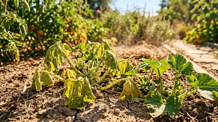 Blattläuse vermehren sich bei Hitze schnell auf trockengestressten Pflanzen im Sommergarten