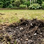 Engerlinge unter dem Rasen verursachen braune Stellen und lösen geschwächte Grasnarben ab