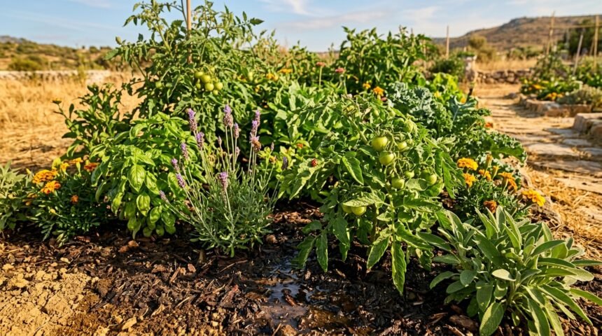 Gesunde Gartenpflanzen trotzen Dürre und bleiben dank gezielter Pflege widerstandsfähig gegen Schädlinge