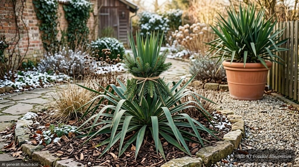 Schlaffe Palmlilie (Yucca flaccida): Pflegeleichte Yucca für sonnige Gartenplätze Schlaffe Palmlilie (Yucca flaccida) als pflegeleichte Yucca an einem sonnigen Gartenplatz