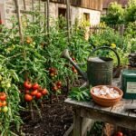 Tomatenpflanzen im Garten mit Eierschalen, Brennnesseljauche und Calcium versorgen