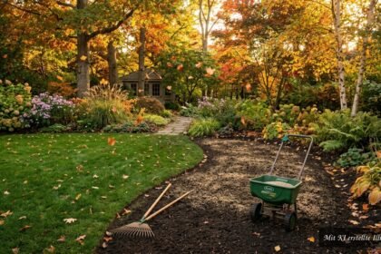 Herbstliche Rasenvorbereitung mit Bodenlockerung, Bodenverbesserung und gezielter Aussaat für dichtes Grün