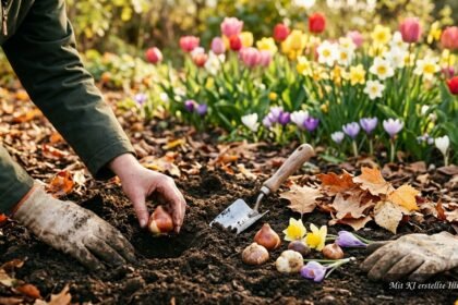 Blumenzwiebeln werden im Herbst für eine farbenfrohe Blütenpracht im Frühling gepflanzt