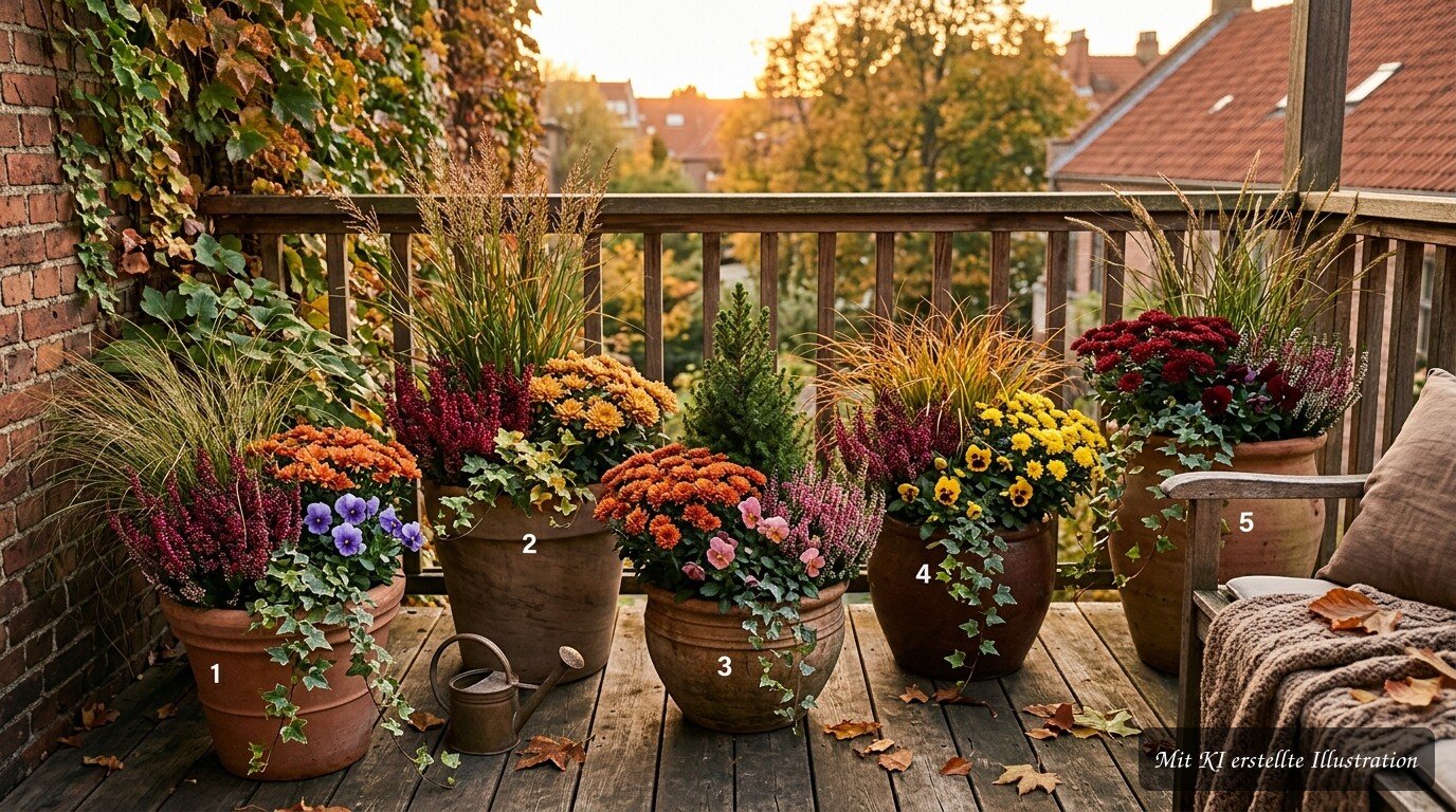Herbstliche Kübelgestaltung – 5 Pflanzenkombinationen für Terrasse und Balkon