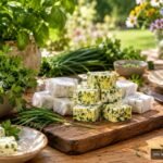 Kräuterbutter mit Petersilie und Schnittlauch portionsweise zum Einfrieren vorbereitet