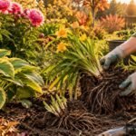 Pfingstrosen, Hostas und Taglilien werden im Herbst geteilt und für das Frühjahr verjüngt