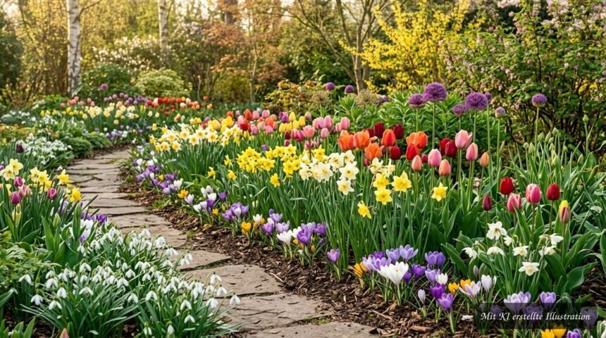 Blumenzwiebeln in harmonischen Kombinationen für eine lange, farbenfrohe Blütezeit im Garten