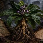 Alraune Mandragora officinarum mit charakteristischen Blättern und geheimnisvoller botanischer Geschichte