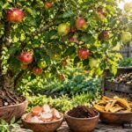 Apfelbaum im Garten mit selbstgemachtem Dünger aus natürlichen Hausmitteln versorgen