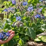 Borretsch mit blauen Blüten und grünen Blättern zur sicheren Bestimmung und Verwendung
