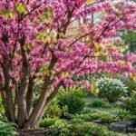 Kanadischer Judasbaum mit leuchtend rosa Blüten im Frühlingsgarten