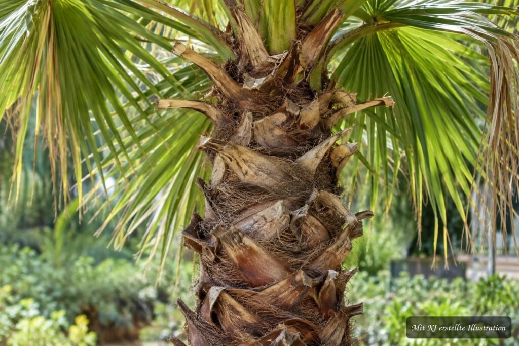 Stamm einer Palme mit charakteristischen Merkmalen zur sicheren Bestimmung der Palmenart
