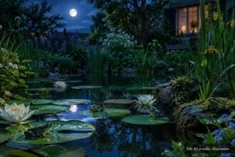 Frösche quaken nachts am idyllischen Gartenteich neben schlafgestörten Anwohnern