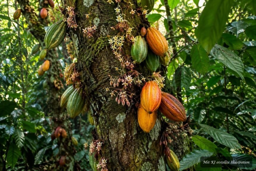 Kauliflorie bei Pflanzen: Warum manche Früchte direkt am Stamm wachsen Kauliflorie: Blüten und Früchte wachsen direkt aus der Borke eines Baumstamms