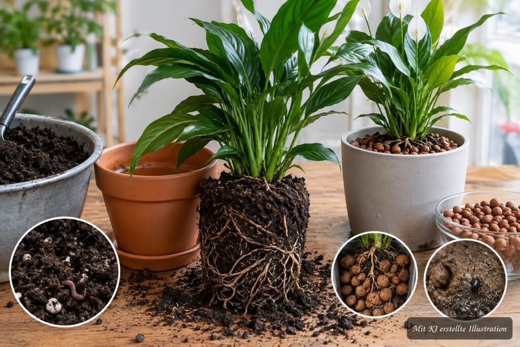 Klassische Blumenerde als bewährtes Pflanzsystem im Vergleich zu Seramis