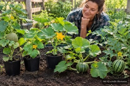Junge Melonen- und Kürbispflanzen sowie Früchte anhand typischer Merkmale unterscheiden