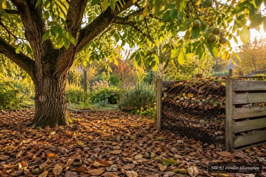 Walnusslaub im Garten: Hinweise zur richtigen Kompostierung und Verwendung im Herbst