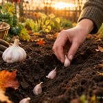 Knoblauchzehen werden im Herbst für eine reiche Ernte im nächsten Sommer gepflanzt
