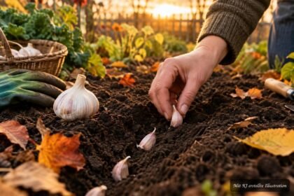 Knoblauchzehen werden im Herbst für eine reiche Ernte im nächsten Sommer gepflanzt